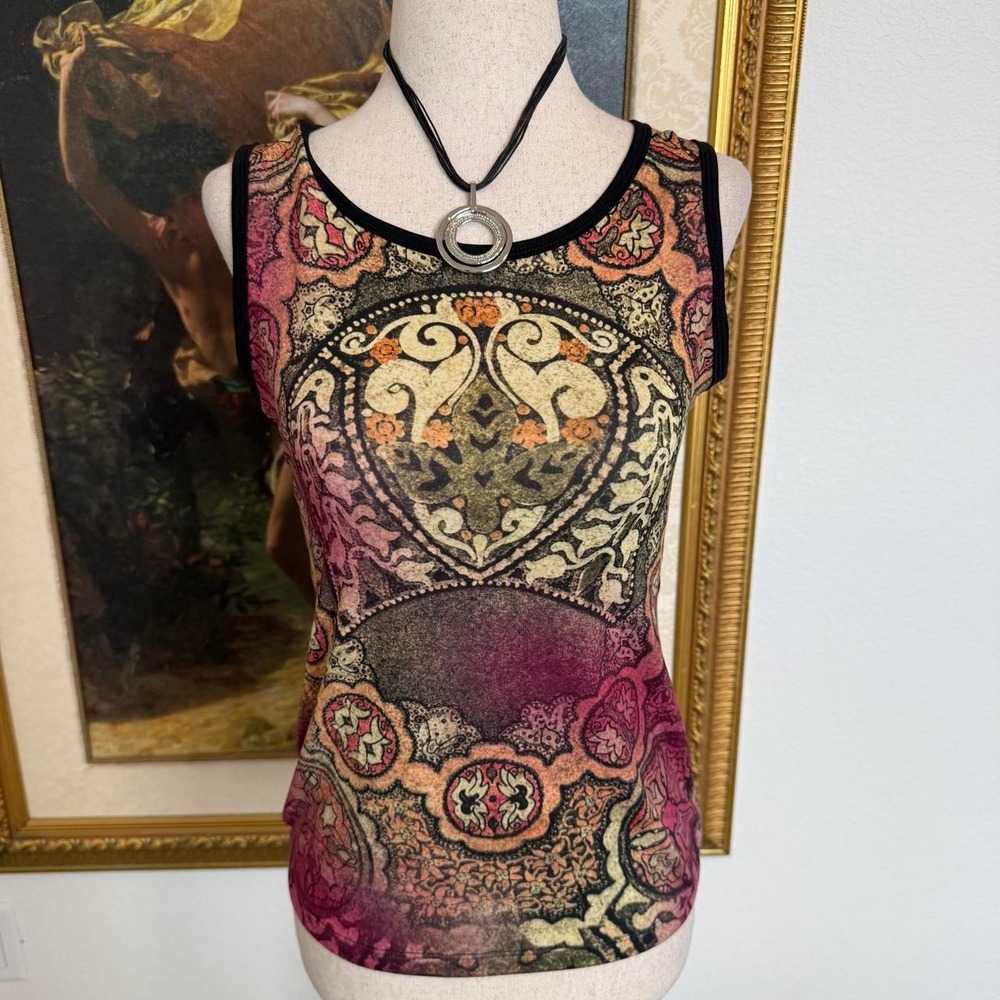 Vintage Y2K Euro Styled Paisley Graphic Tank